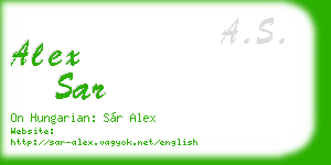 alex sar business card